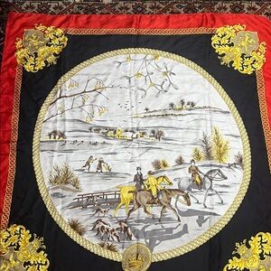Hermes LIKE Silk Equestrian Vintage Scarf